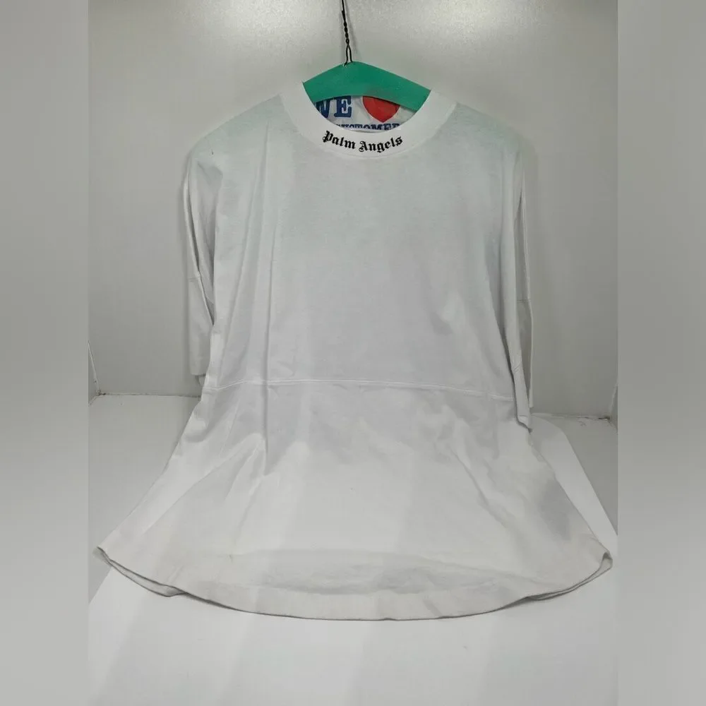 Palm Angels Size M Classic Logo Oversized White T-shirt
